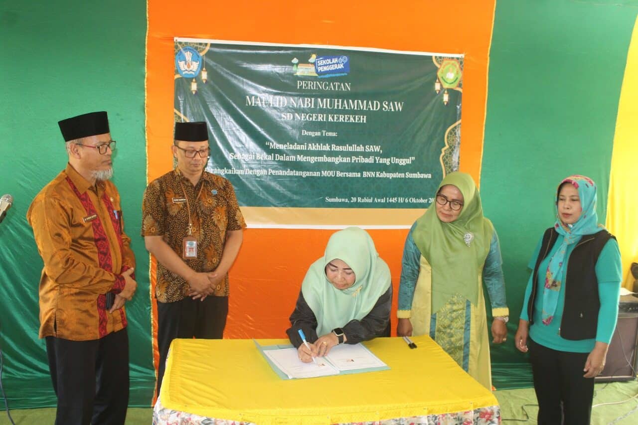 Cegah Narkoba di Lingkungan Pendidikan, BNN Kabupaten Sumbawa Lakukan MoU dengan SD Negeri Kerekeh Cegah Narkoba di Lingkungan Pendidikan, BNN Kabupaten Sumbawa Lakukan MoU dengan SD Negeri Kerekeh