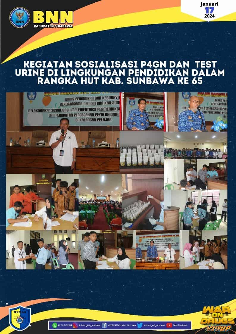 BERI EDUKASI BAHAYA NARKOBA, SETELAH ITU SISWA SMP SE-KABUPATEN SUMBAWA DI TES URINE 17 JANUARI 2024 3